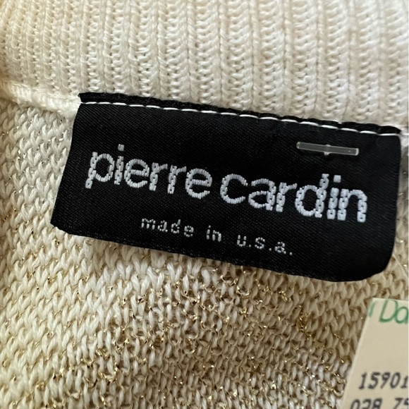Pierre Cardin 1990s Metallic Harlequin Cardigan Sweater Medium - Picture 6 of 14